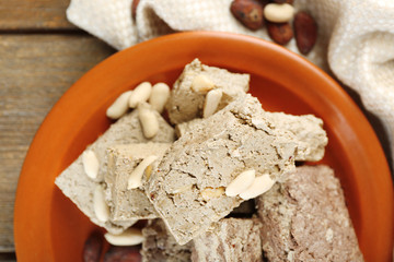 Two kinds of sunflower halva- with cocoa and peanuts