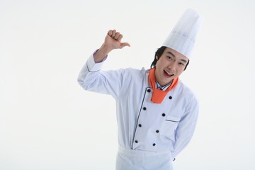 스튜디오 안의 남자 요리사 