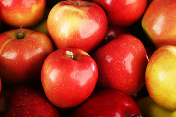 Heap of apples, macro view