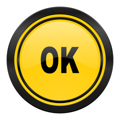 ok icon, yellow logo
