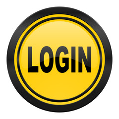 login icon, yellow logo