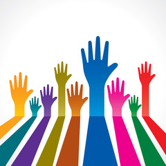 Abstract colorful background with hand stock vector