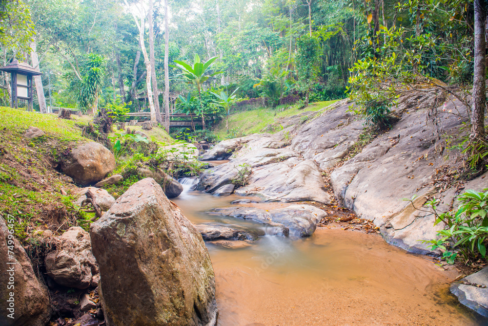 Poster Water Flowing at Maesa Noi Waterfall