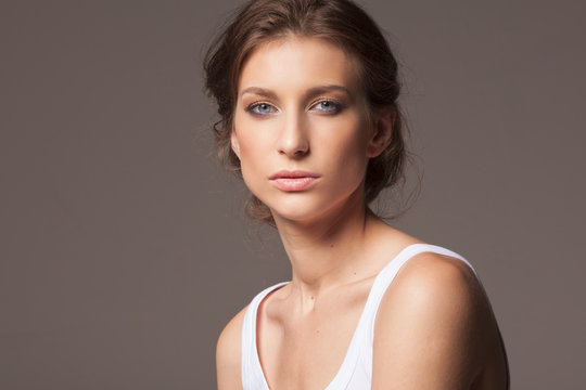 Studio portrait of a gorgeous young woman