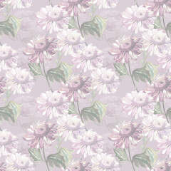 Garden flower seamless pattern