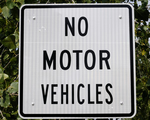 Fototapeta premium No Motor Vehicles Sign