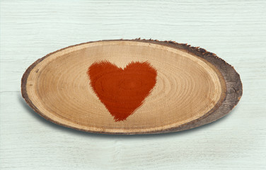 holzscheibe mit herz