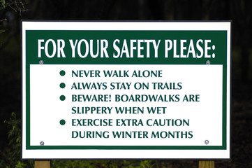 Park Safety Sign