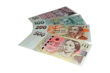 Czech crowns banknotes