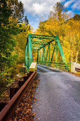 Autumn color and a bridge in Gunpowder Falls State Park, Marylan