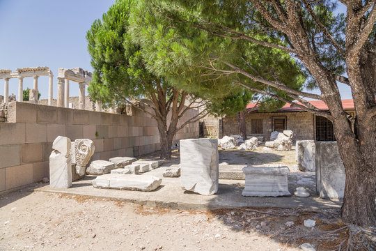 Acropolis of Pergamum. Fragments of marble decor