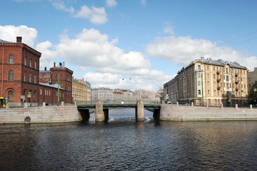 Fototapeta premium Little-Kalinkin bridge in St. Petersburg, Russia