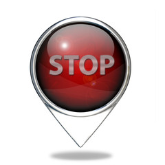 stop pointer icon on white background