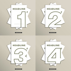 Vector set of brochures with numbers on the cover
