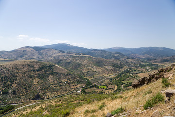 Fototapeta na wymiar ountain landscape. View from the Acropolis of Pergamon