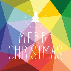 Vector Merry Christmas wishes on flat wrapping surface