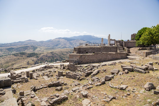 Ruins in the archaeological zone of the Acropolis of Pergamon