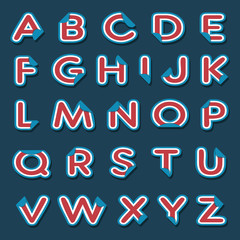 Alphabet letters with folded corner