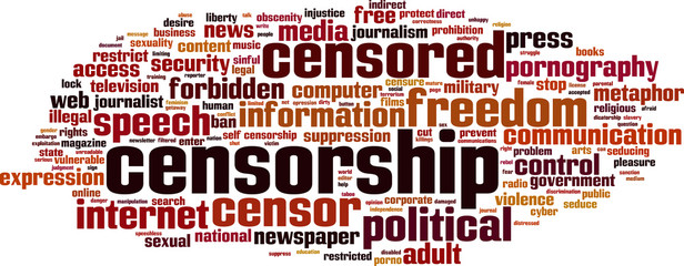 Censorship word cloud concept. Vector illustration