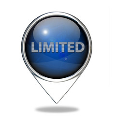 Limited pointer icon on white background