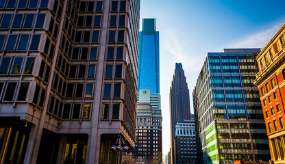 Skyscrapers in Center City, Philadelphia, Pennsylvania.