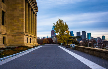 The Museum of Art and skyline in Philadelphia, Pennsylvania.