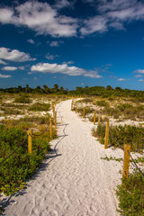 Trail to the beach in Sanibel, Florida.