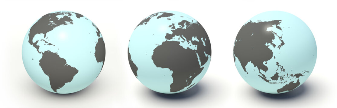 Earth model. 3d render.