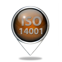 Iso 14001 pointer icon on white background