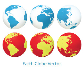 Earth globe set. Vector illustration.