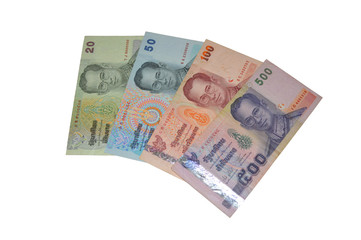 Obraz na płótnie Canvas thai baht banknotes