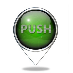 push pointer icon on white background