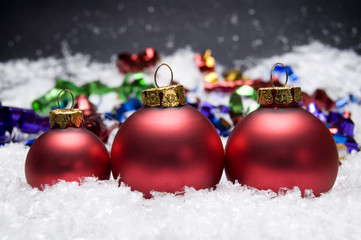 Fototapeta na wymiar Red Christmas Ornaments