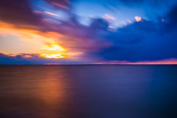 Long exposure on the Chesapeake Bay at sunset, from Tilghman Isl