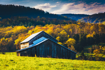 Old barn and spring colors in the Shenandoah Valley, Virginia. © jonbilous