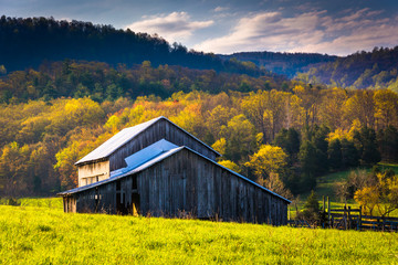 Old barn and spring colors in the Shenandoah Valley, Virginia. © jonbilous