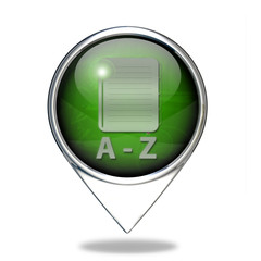 A-Z pointer icon on white background