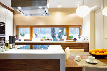 Luxury kitchen with modern equipment