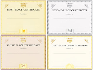 Blank Certificate Set Of Four