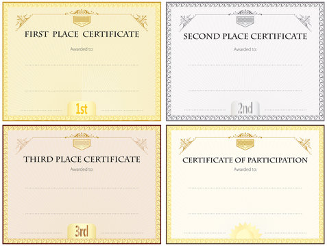 Blank Certificate Set Of Four