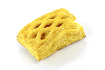 Pineapple pie isolated on white background