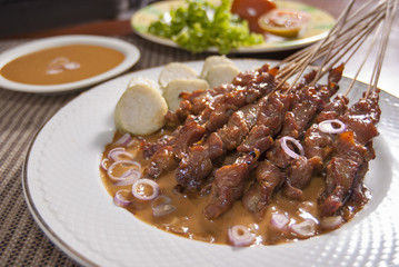 Traditional Sate Madura (Chicken satay from Madura, Indonesia)
