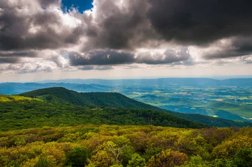 Fotobehang View of the Blue Ridge and Shenandoah Valley from Stony Man Moun © jonbilous