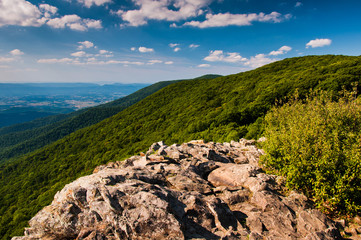 Fototapeta na wymiar View of the Shenandoah Valley and Appalachian Mountains from Cre