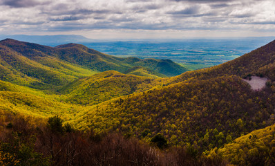 View of the Shenandoah Valley and foothills of the Blue Ridge fr