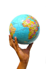 hand holding the globe