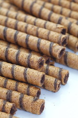 Wafer Roll with chocolate flavour cream and cocoa coating