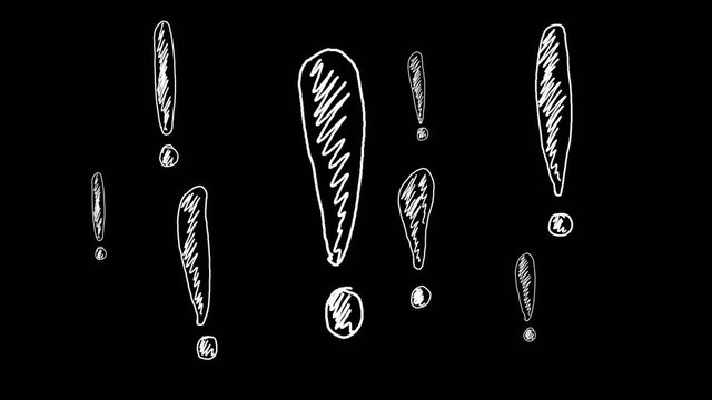 Много анимированных восклицательных знаков