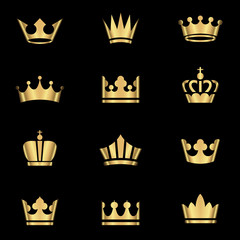 Gold Crowns Set © Giraphics