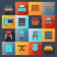 Furniture Icons Flat
